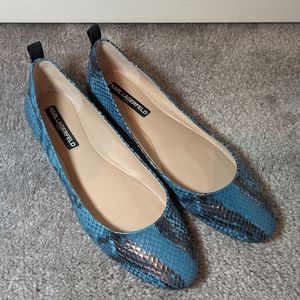 Karl Lagerfeld blue ballet flats Sz9